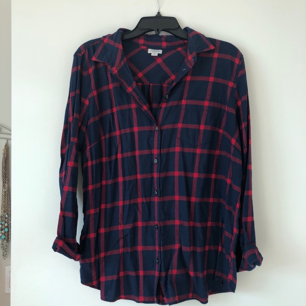 EUC J.Crew Button Down Flannel Shirt